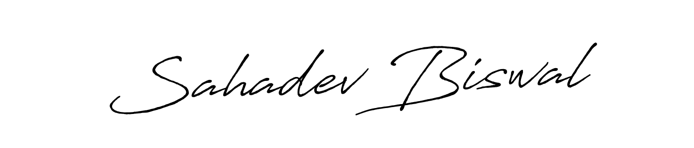 Create a beautiful signature design for name Sahadev Biswal. With this signature (Antro_Vectra_Bolder) fonts, you can make a handwritten signature for free. Sahadev Biswal signature style 7 images and pictures png