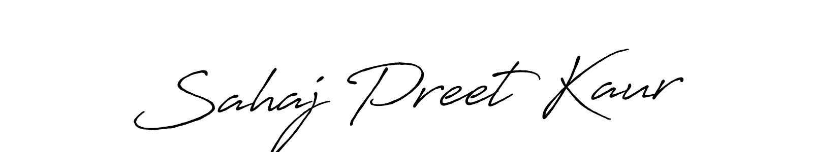 Use a signature maker to create a handwritten signature online. With this signature software, you can design (Antro_Vectra_Bolder) your own signature for name Sahaj Preet Kaur. Sahaj Preet Kaur signature style 7 images and pictures png