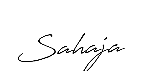 Use a signature maker to create a handwritten signature online. With this signature software, you can design (Antro_Vectra_Bolder) your own signature for name Sahaja. Sahaja signature style 7 images and pictures png