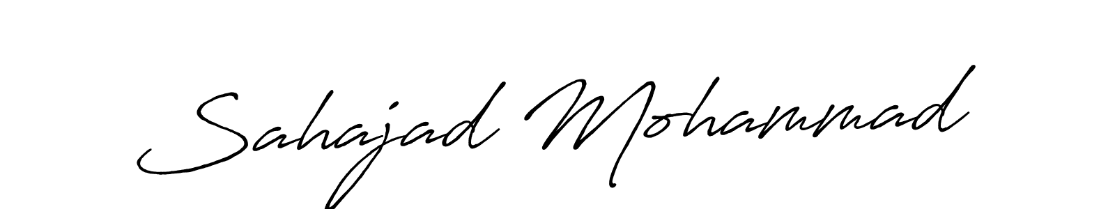How to make Sahajad Mohammad name signature. Use Antro_Vectra_Bolder style for creating short signs online. This is the latest handwritten sign. Sahajad Mohammad signature style 7 images and pictures png
