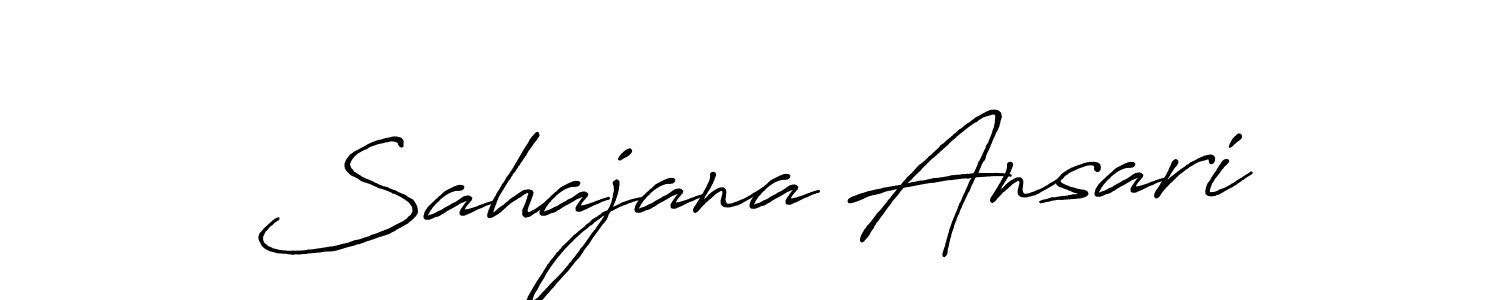 Antro_Vectra_Bolder is a professional signature style that is perfect for those who want to add a touch of class to their signature. It is also a great choice for those who want to make their signature more unique. Get Sahajana Ansari name to fancy signature for free. Sahajana Ansari signature style 7 images and pictures png