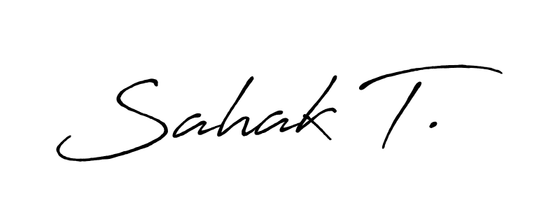 How to make Sahak T. name signature. Use Antro_Vectra_Bolder style for creating short signs online. This is the latest handwritten sign. Sahak T. signature style 7 images and pictures png