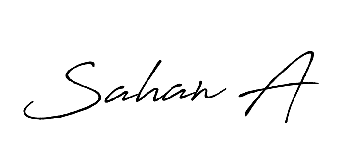 Use a signature maker to create a handwritten signature online. With this signature software, you can design (Antro_Vectra_Bolder) your own signature for name Sahan A. Sahan A signature style 7 images and pictures png