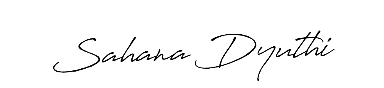 Similarly Antro_Vectra_Bolder is the best handwritten signature design. Signature creator online .You can use it as an online autograph creator for name Sahana Dyuthi. Sahana Dyuthi signature style 7 images and pictures png