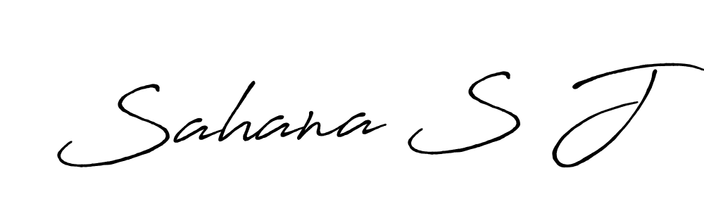 This is the best signature style for the Sahana S J name. Also you like these signature font (Antro_Vectra_Bolder). Mix name signature. Sahana S J signature style 7 images and pictures png