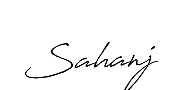 Make a beautiful signature design for name Sahanj. With this signature (Antro_Vectra_Bolder) style, you can create a handwritten signature for free. Sahanj signature style 7 images and pictures png