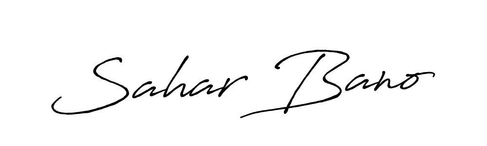 Make a beautiful signature design for name Sahar Bano. With this signature (Antro_Vectra_Bolder) style, you can create a handwritten signature for free. Sahar Bano signature style 7 images and pictures png