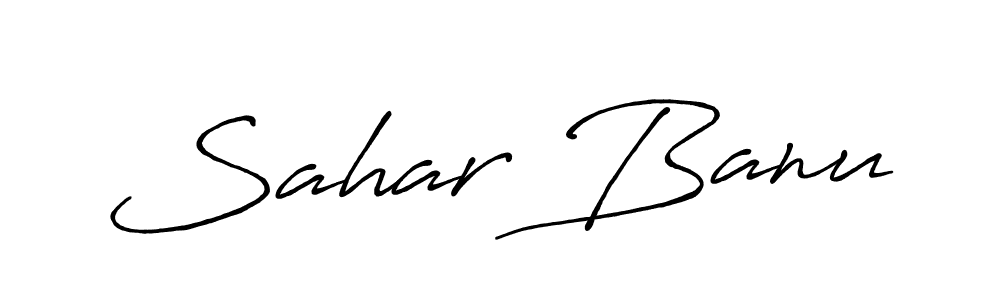 You should practise on your own different ways (Antro_Vectra_Bolder) to write your name (Sahar Banu) in signature. don't let someone else do it for you. Sahar Banu signature style 7 images and pictures png