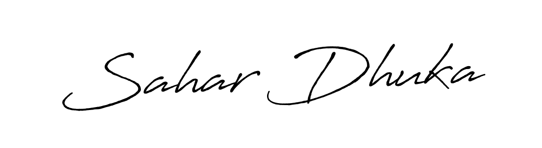 Here are the top 10 professional signature styles for the name Sahar Dhuka. These are the best autograph styles you can use for your name. Sahar Dhuka signature style 7 images and pictures png