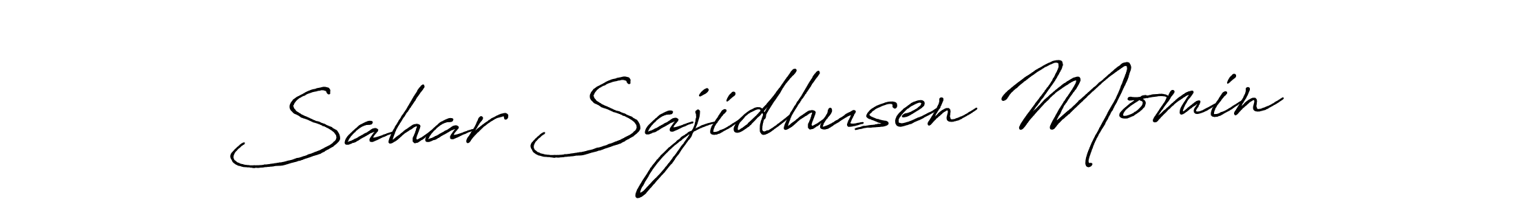 Sahar Sajidhusen Momin stylish signature style. Best Handwritten Sign (Antro_Vectra_Bolder) for my name. Handwritten Signature Collection Ideas for my name Sahar Sajidhusen Momin. Sahar Sajidhusen Momin signature style 7 images and pictures png