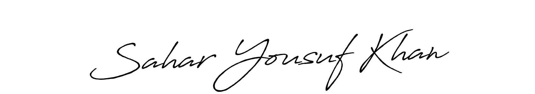 Create a beautiful signature design for name Sahar Yousuf Khan. With this signature (Antro_Vectra_Bolder) fonts, you can make a handwritten signature for free. Sahar Yousuf Khan signature style 7 images and pictures png