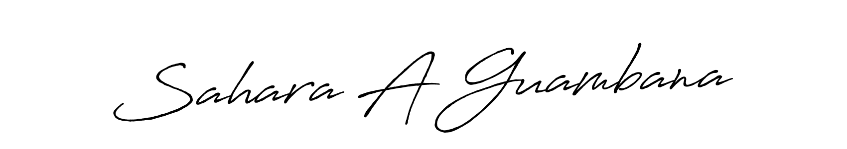 Similarly Antro_Vectra_Bolder is the best handwritten signature design. Signature creator online .You can use it as an online autograph creator for name Sahara A Guambana. Sahara A Guambana signature style 7 images and pictures png