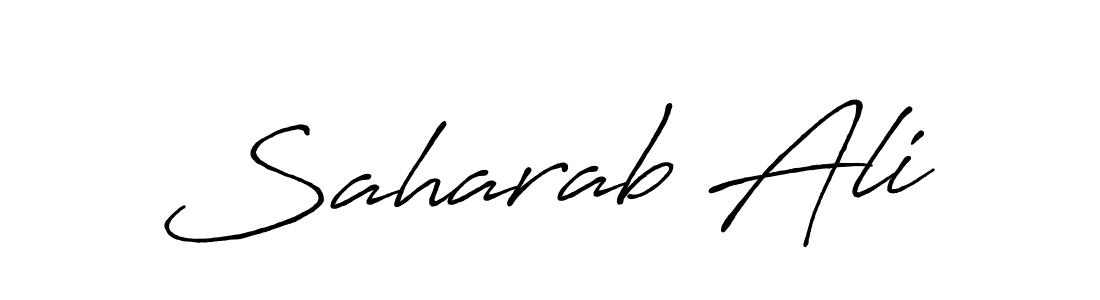 Use a signature maker to create a handwritten signature online. With this signature software, you can design (Antro_Vectra_Bolder) your own signature for name Saharab Ali. Saharab Ali signature style 7 images and pictures png