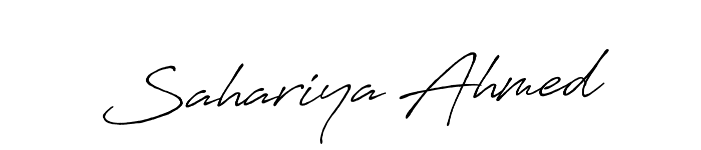 Make a beautiful signature design for name Sahariya Ahmed. With this signature (Antro_Vectra_Bolder) style, you can create a handwritten signature for free. Sahariya Ahmed signature style 7 images and pictures png