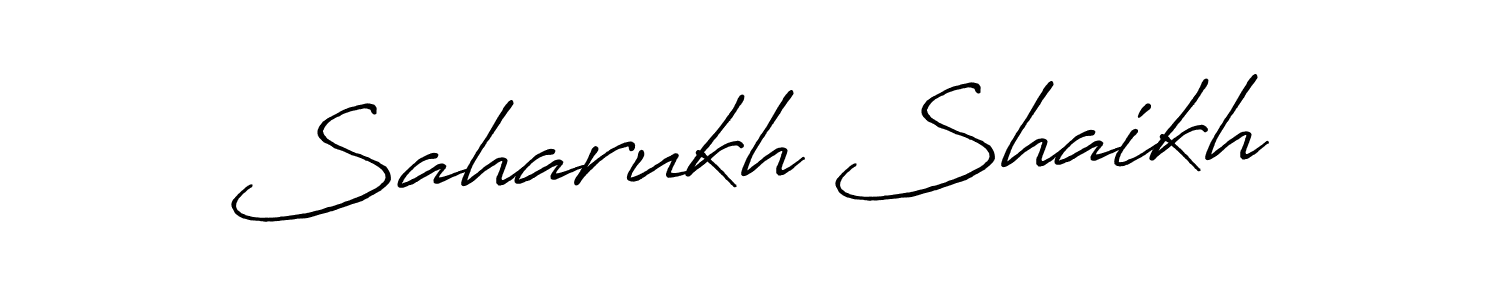 How to make Saharukh Shaikh name signature. Use Antro_Vectra_Bolder style for creating short signs online. This is the latest handwritten sign. Saharukh Shaikh signature style 7 images and pictures png