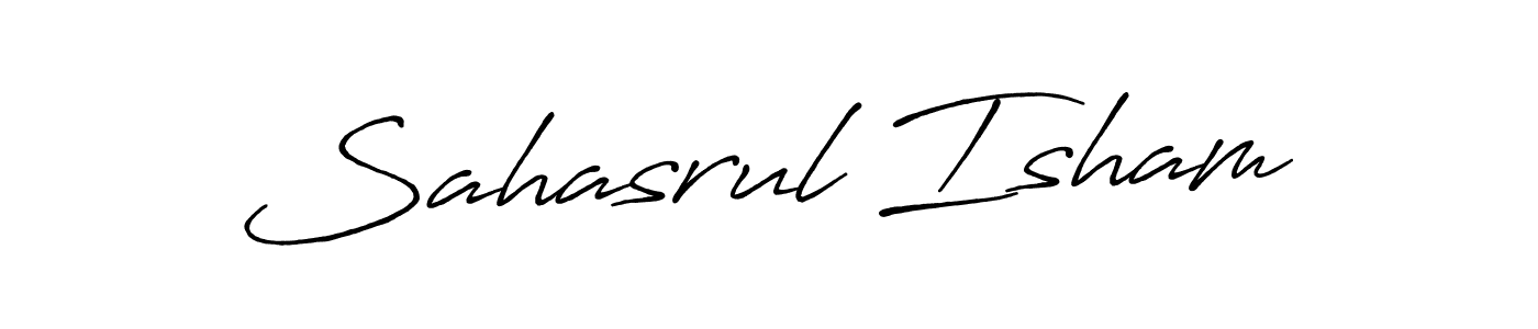 This is the best signature style for the Sahasrul Isham name. Also you like these signature font (Antro_Vectra_Bolder). Mix name signature. Sahasrul Isham signature style 7 images and pictures png