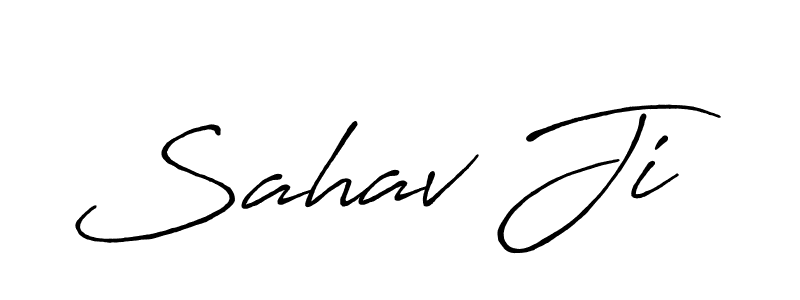 if you are searching for the best signature style for your name Sahav Ji. so please give up your signature search. here we have designed multiple signature styles  using Antro_Vectra_Bolder. Sahav Ji signature style 7 images and pictures png