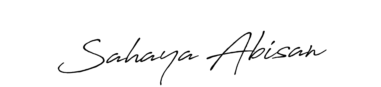 The best way (Antro_Vectra_Bolder) to make a short signature is to pick only two or three words in your name. The name Sahaya Abisan include a total of six letters. For converting this name. Sahaya Abisan signature style 7 images and pictures png