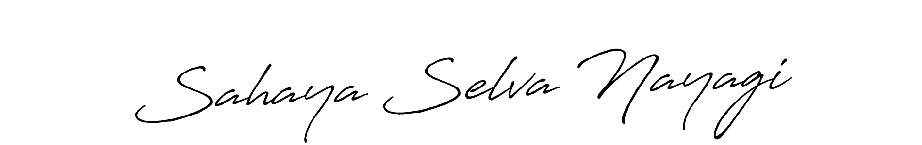 How to make Sahaya Selva Nayagi name signature. Use Antro_Vectra_Bolder style for creating short signs online. This is the latest handwritten sign. Sahaya Selva Nayagi signature style 7 images and pictures png