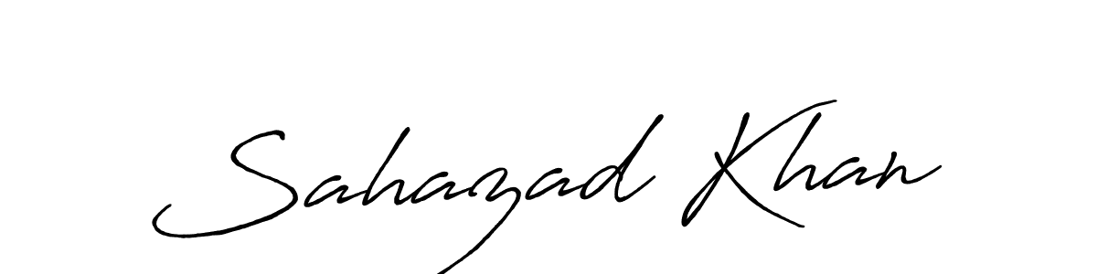 How to make Sahazad Khan name signature. Use Antro_Vectra_Bolder style for creating short signs online. This is the latest handwritten sign. Sahazad Khan signature style 7 images and pictures png