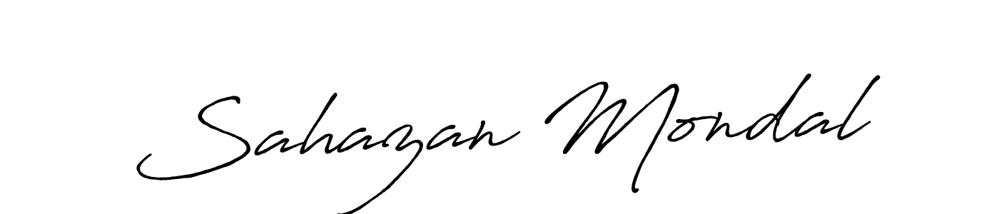 How to make Sahazan Mondal signature? Antro_Vectra_Bolder is a professional autograph style. Create handwritten signature for Sahazan Mondal name. Sahazan Mondal signature style 7 images and pictures png