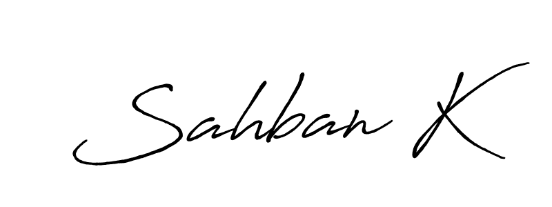 if you are searching for the best signature style for your name Sahban K. so please give up your signature search. here we have designed multiple signature styles  using Antro_Vectra_Bolder. Sahban K signature style 7 images and pictures png