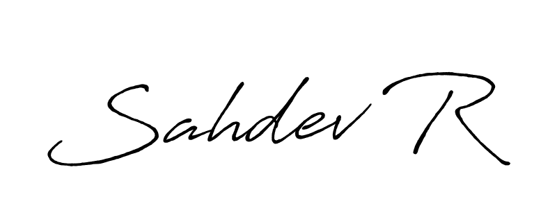 The best way (Antro_Vectra_Bolder) to make a short signature is to pick only two or three words in your name. The name Sahdev R include a total of six letters. For converting this name. Sahdev R signature style 7 images and pictures png