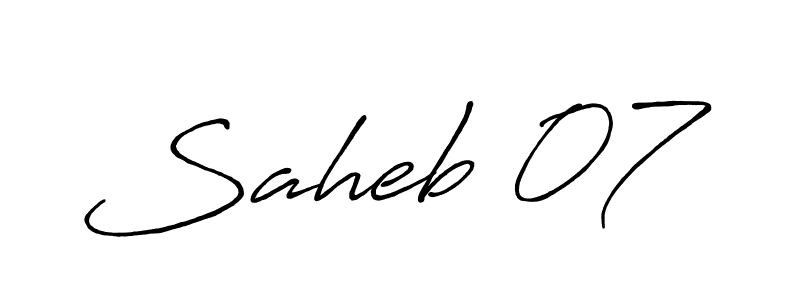 The best way (Antro_Vectra_Bolder) to make a short signature is to pick only two or three words in your name. The name Saheb 07 include a total of six letters. For converting this name. Saheb 07 signature style 7 images and pictures png