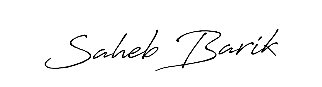 Design your own signature with our free online signature maker. With this signature software, you can create a handwritten (Antro_Vectra_Bolder) signature for name Saheb Barik. Saheb Barik signature style 7 images and pictures png