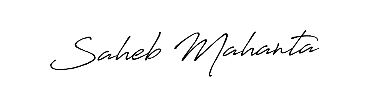 Design your own signature with our free online signature maker. With this signature software, you can create a handwritten (Antro_Vectra_Bolder) signature for name Saheb Mahanta. Saheb Mahanta signature style 7 images and pictures png