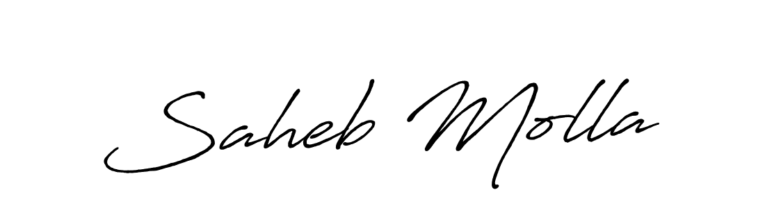 Make a beautiful signature design for name Saheb Molla. Use this online signature maker to create a handwritten signature for free. Saheb Molla signature style 7 images and pictures png