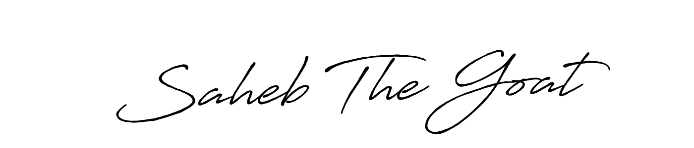 Make a beautiful signature design for name Saheb The Goat. With this signature (Antro_Vectra_Bolder) style, you can create a handwritten signature for free. Saheb The Goat signature style 7 images and pictures png