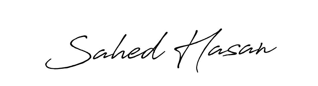 Create a beautiful signature design for name Sahed Hasan. With this signature (Antro_Vectra_Bolder) fonts, you can make a handwritten signature for free. Sahed Hasan signature style 7 images and pictures png