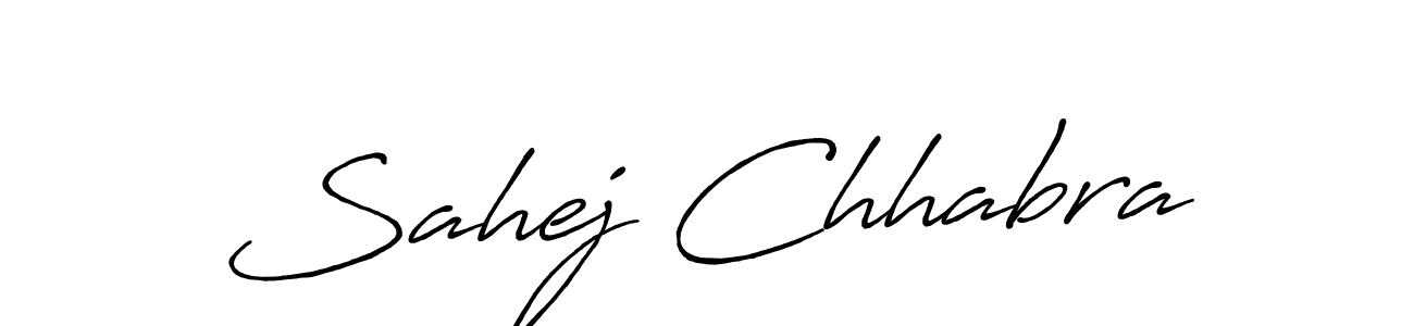 Make a beautiful signature design for name Sahej Chhabra. With this signature (Antro_Vectra_Bolder) style, you can create a handwritten signature for free. Sahej Chhabra signature style 7 images and pictures png