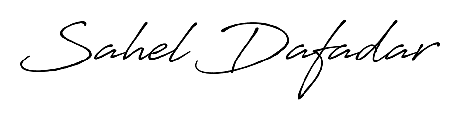 Master the art of signing with Sahel Dafadar written in fluent Antro_Vectra_Bolder script. A great template to practice and refine your handwriting. Sahel Dafadar signature style 7 images and pictures png