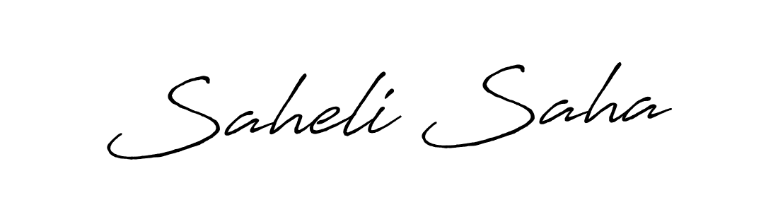 Make a beautiful signature design for name Saheli Saha. With this signature (Antro_Vectra_Bolder) style, you can create a handwritten signature for free. Saheli Saha signature style 7 images and pictures png