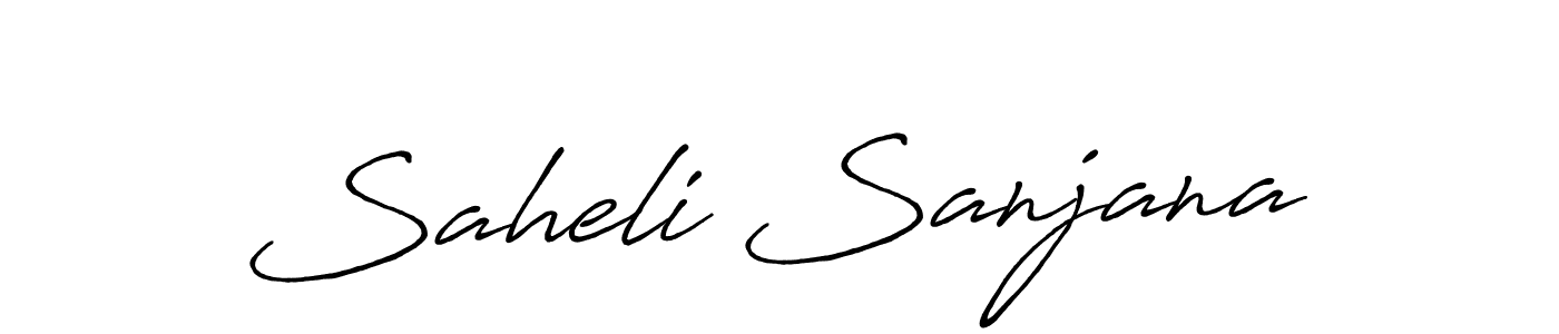 Saheli Sanjana stylish signature style. Best Handwritten Sign (Antro_Vectra_Bolder) for my name. Handwritten Signature Collection Ideas for my name Saheli Sanjana. Saheli Sanjana signature style 7 images and pictures png