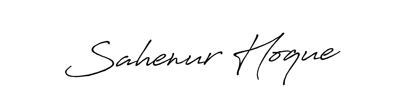How to make Sahenur Hoque name signature. Use Antro_Vectra_Bolder style for creating short signs online. This is the latest handwritten sign. Sahenur Hoque signature style 7 images and pictures png