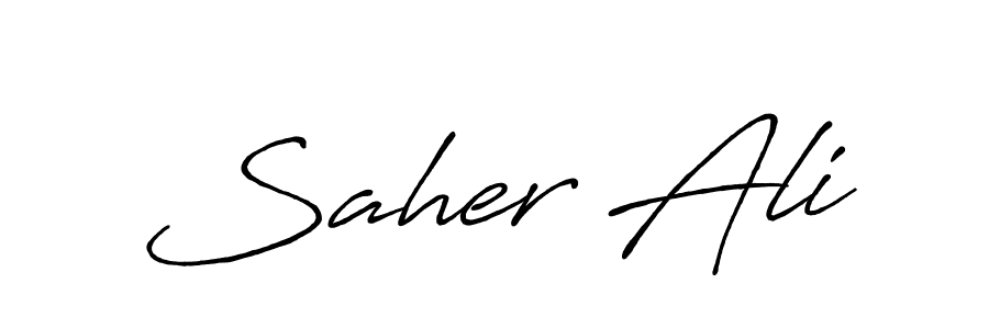 Use a signature maker to create a handwritten signature online. With this signature software, you can design (Antro_Vectra_Bolder) your own signature for name Saher Ali. Saher Ali signature style 7 images and pictures png