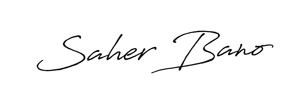Create a beautiful signature design for name Saher Bano. With this signature (Antro_Vectra_Bolder) fonts, you can make a handwritten signature for free. Saher Bano signature style 7 images and pictures png