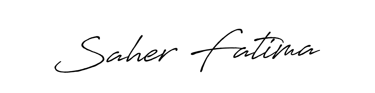 It looks lik you need a new signature style for name Saher Fatima. Design unique handwritten (Antro_Vectra_Bolder) signature with our free signature maker in just a few clicks. Saher Fatima signature style 7 images and pictures png