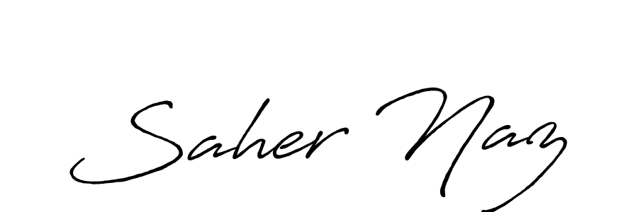 Design your own signature with our free online signature maker. With this signature software, you can create a handwritten (Antro_Vectra_Bolder) signature for name Saher Naz. Saher Naz signature style 7 images and pictures png