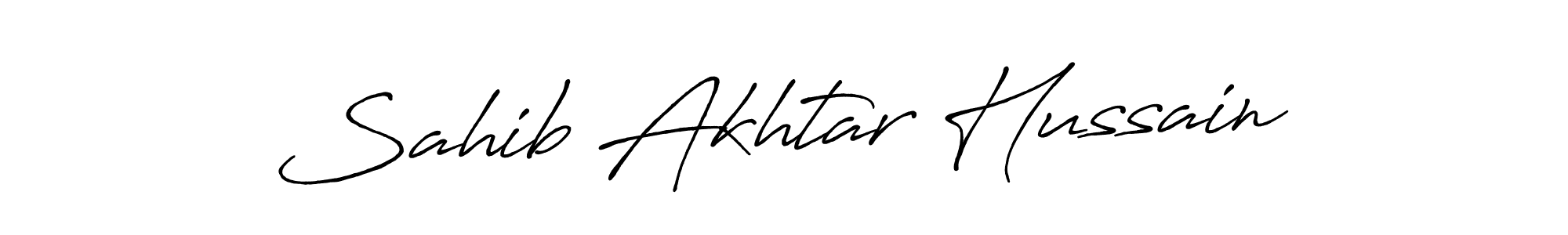 Make a beautiful signature design for name Sahib Akhtar Hussain. With this signature (Antro_Vectra_Bolder) style, you can create a handwritten signature for free. Sahib Akhtar Hussain signature style 7 images and pictures png