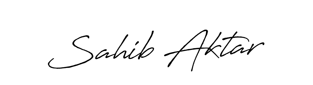 Create a beautiful signature design for name Sahib Aktar. With this signature (Antro_Vectra_Bolder) fonts, you can make a handwritten signature for free. Sahib Aktar signature style 7 images and pictures png