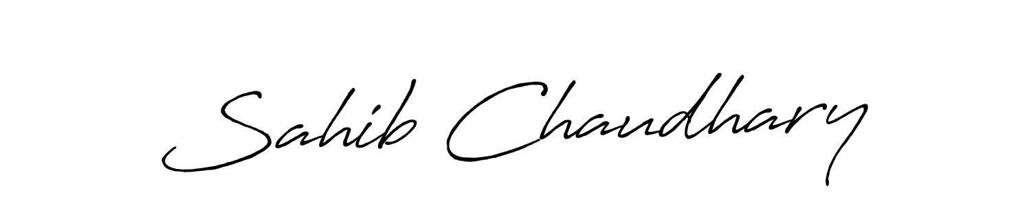 Make a beautiful signature design for name Sahib Chaudhary. With this signature (Antro_Vectra_Bolder) style, you can create a handwritten signature for free. Sahib Chaudhary signature style 7 images and pictures png