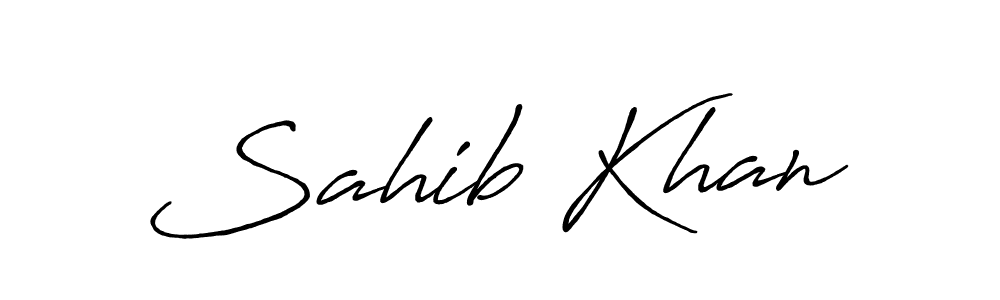 How to make Sahib Khan name signature. Use Antro_Vectra_Bolder style for creating short signs online. This is the latest handwritten sign. Sahib Khan signature style 7 images and pictures png