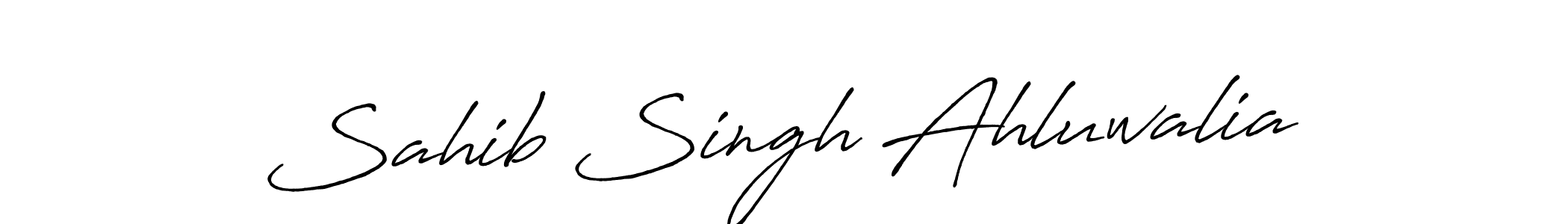 How to make Sahib Singh Ahluwalia name signature. Use Antro_Vectra_Bolder style for creating short signs online. This is the latest handwritten sign. Sahib Singh Ahluwalia signature style 7 images and pictures png