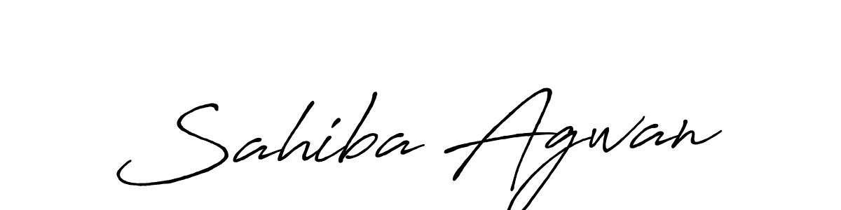 How to make Sahiba Agwan name signature. Use Antro_Vectra_Bolder style for creating short signs online. This is the latest handwritten sign. Sahiba Agwan signature style 7 images and pictures png