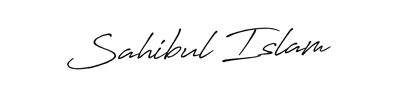 Create a beautiful signature design for name Sahibul Islam. With this signature (Antro_Vectra_Bolder) fonts, you can make a handwritten signature for free. Sahibul Islam signature style 7 images and pictures png