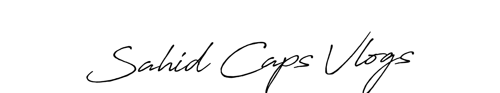 How to make Sahid Caps Vlogs signature? Antro_Vectra_Bolder is a professional autograph style. Create handwritten signature for Sahid Caps Vlogs name. Sahid Caps Vlogs signature style 7 images and pictures png